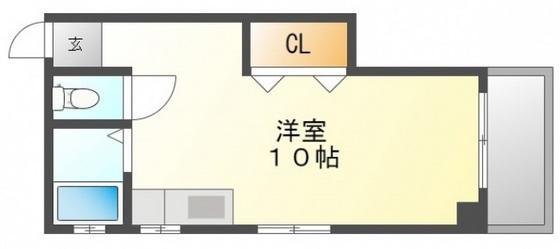 片山ビル(ワンルーム/3階)の間取り写真