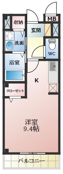 鈴蘭ハイツ(1K/1階)の間取り写真