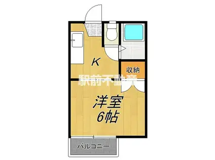 シャトースカイ(1K/2階)の間取り写真