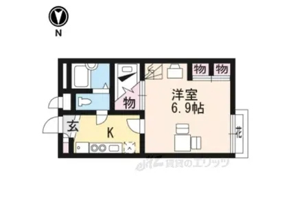 レオパレス瀬田川(1K/1階)の間取り写真