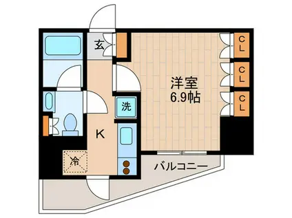 コンフォリア西蒲田(1K/12階)の間取り写真