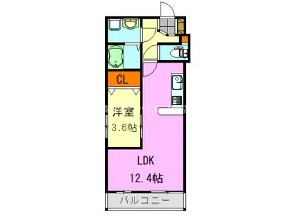 シンシア三番館(1LDK/5階)の間取り写真
