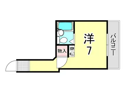ジョイ武庫之荘(ワンルーム/4階)の間取り写真