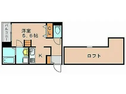 アーニスト箱崎(1K/1階)の間取り写真