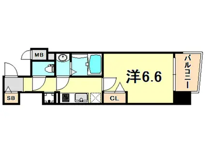 プレサンス神戸元町ミューズ(1K/10階)の間取り写真