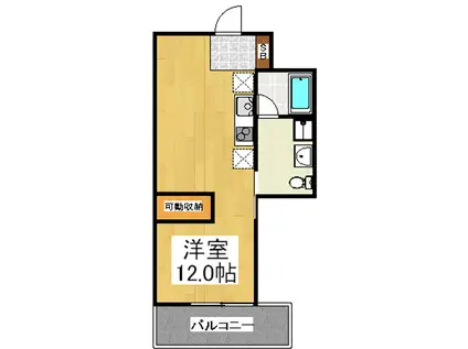 ＪＲ東海道本線 三ノ宮駅(ＪＲ) 徒歩7分 9階建 築21年(ワンルーム/4階)の間取り写真