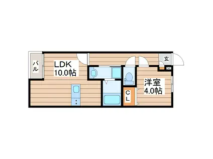 LA CORTE 西多賀(1LDK/1階)の間取り写真
