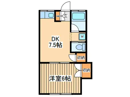 ひかりハイツ(1DK/2階)の間取り写真