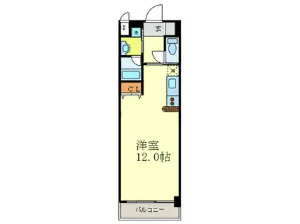 ニッケノーブルハイツ江坂(ワンルーム/3階)の間取り写真
