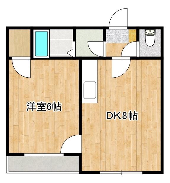 コンフォートクサカ(1DK/3階)の間取り写真