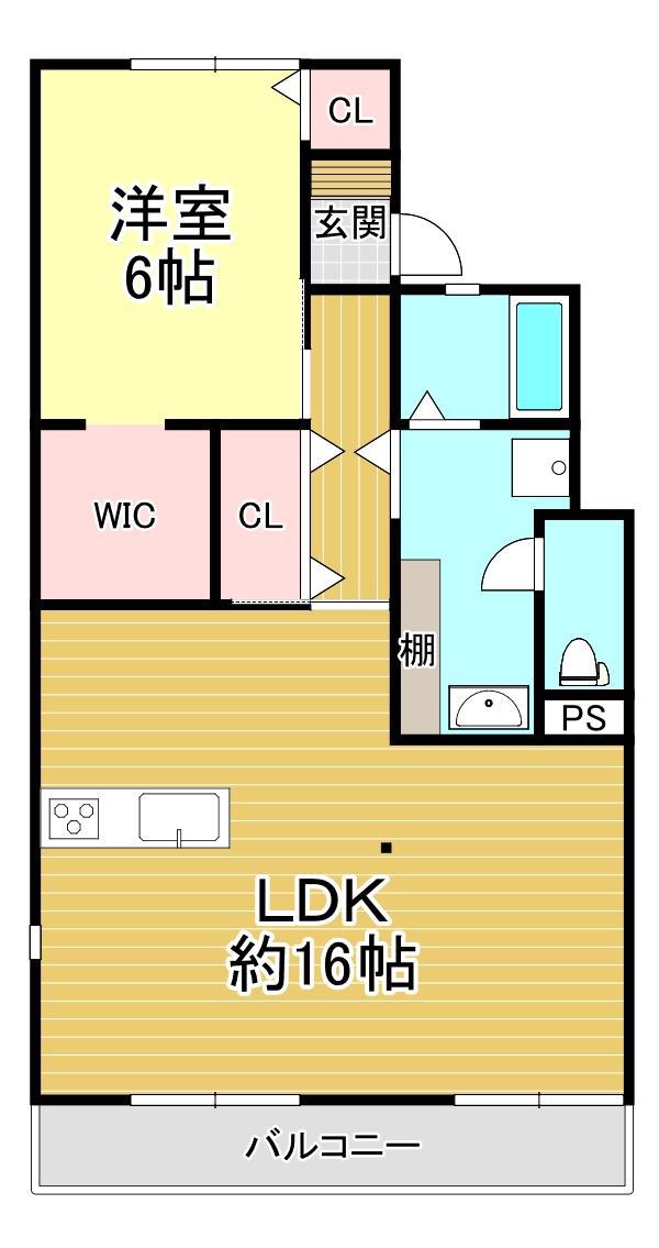 グランハイツ10(1LDK/2階)の間取り写真