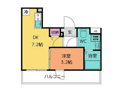 アルティザ葛西(1DK/4階)の間取り写真