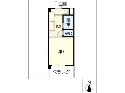 コスモス御前場(1K/1階)の間取り写真