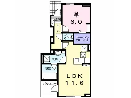 グレイス M-A(1LDK/1階)の間取り写真