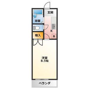 ナイスコート25(1K/4階)の間取り写真