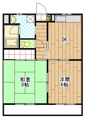 クラフトII(2DK/2階)の間取り写真