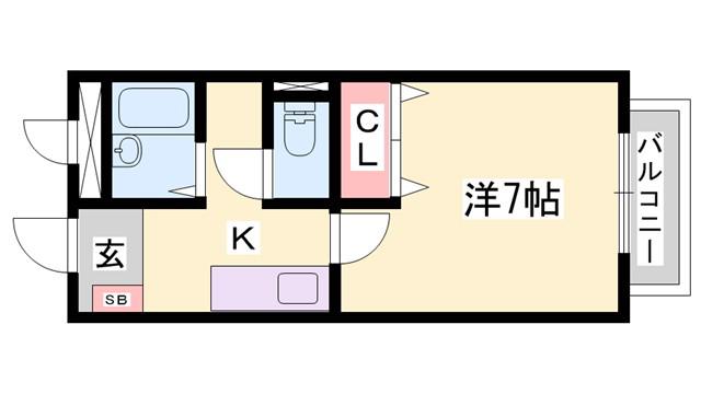 ウインズ長池(1K/2階)の間取り写真