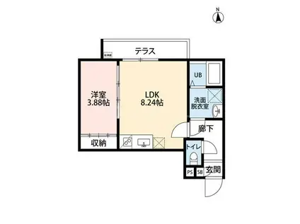 子犬と春風のダイアリー(1LDK/2階)の間取り写真