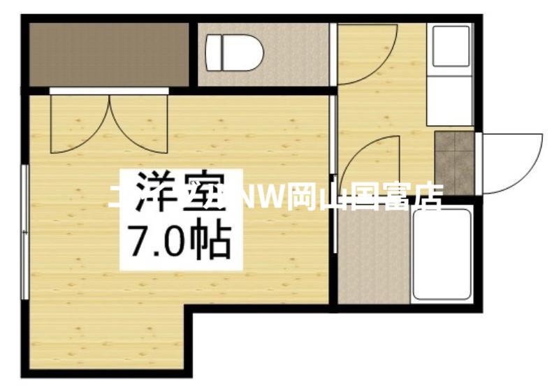 EXCEL COURT 南方(1K/2階)の間取り写真