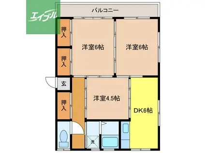 エトワール愛宕(3DK/3階)の間取り写真