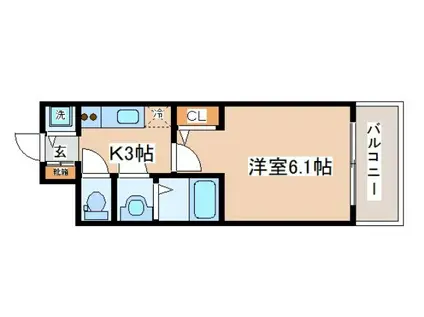 アドバンス神戸パーチェ(1K/4階)の間取り写真