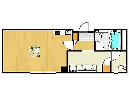 クレアジオーネ中之島西(ワンルーム/7階)の間取り写真