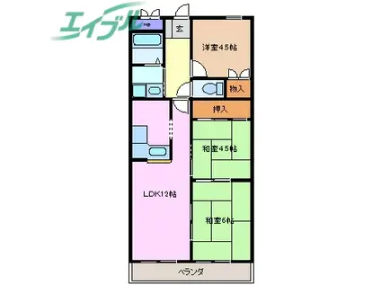 メゾン太平洋(3LDK/8階)の間取り写真