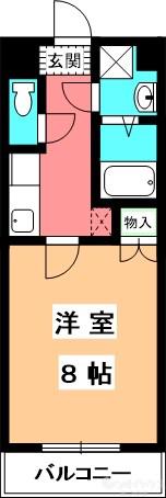 アイリス椿(1K/3階)の間取り写真