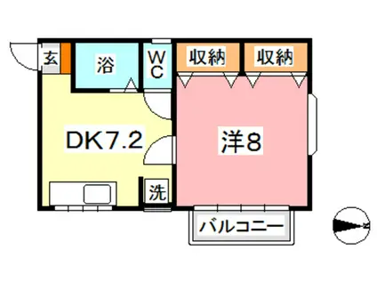 リバティヒルズ倉敷(1DK/1階)の間取り写真