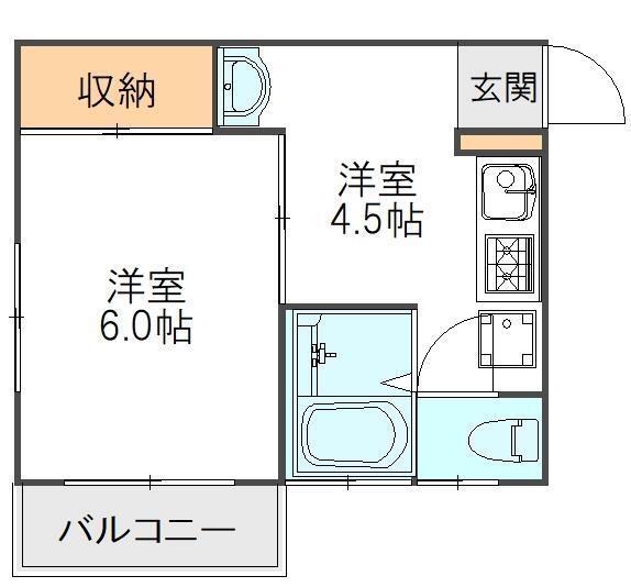 コーポメグミ(1DK/2階)の間取り写真