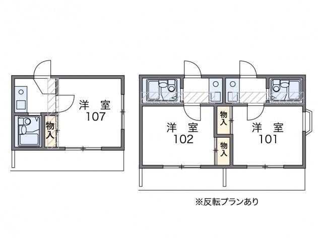 レオパレス岡崎公園(1K/1階)の間取り写真