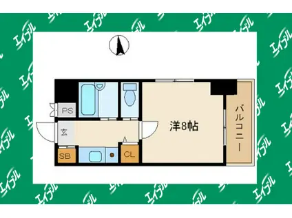 サンシャイン福成(1K/8階)の間取り写真