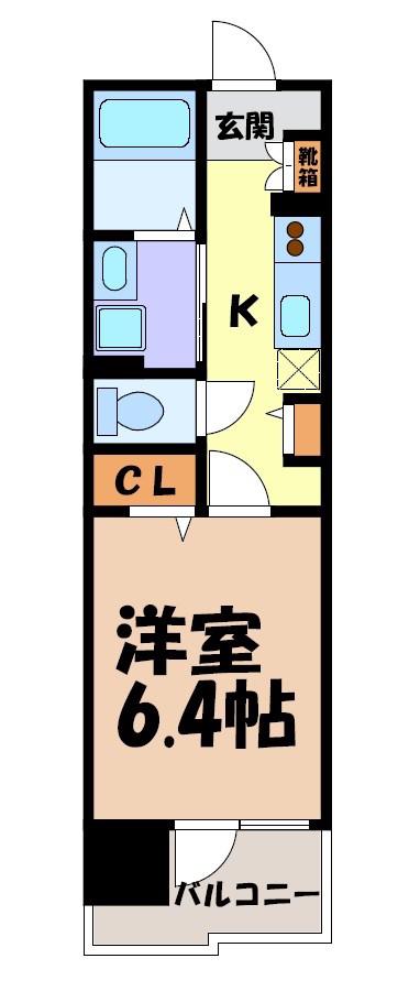 WILLDO 太閤通(1K/5階)の間取り写真