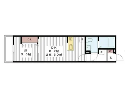 AJ勝田台(1LDK/2階)の間取り写真