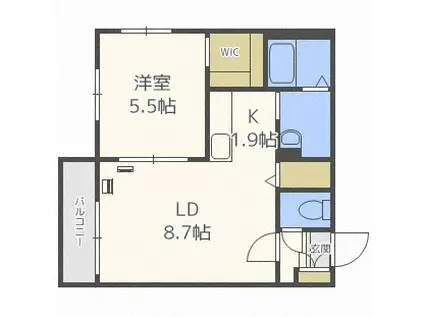 ル・ファール行啓通(1LDK/2階)の間取り写真