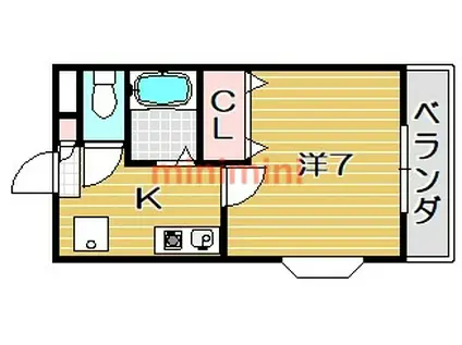 エヴァースAKETA(1K/3階)の間取り写真