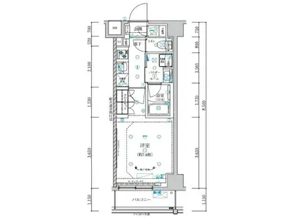 RELUXIA北赤羽(1K/4階)の間取り写真