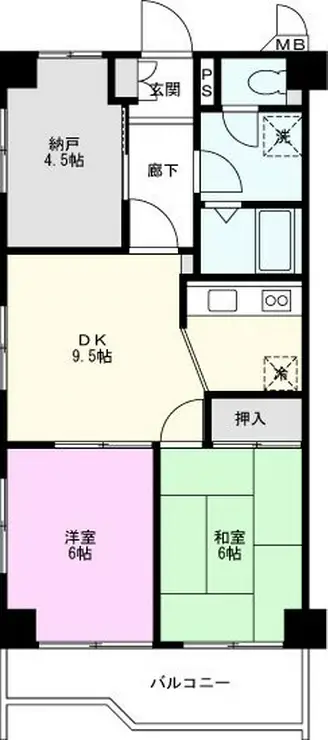 新越谷ハイツ 3階階 間取り
