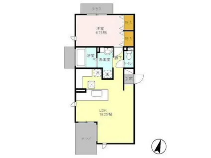 EDDIS PLACE(1LDK/1階)の間取り写真