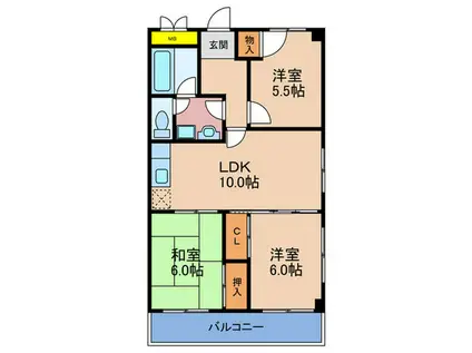 シェリール水無瀬(3LDK/3階)の間取り写真