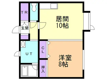 シャルメール(1DK/2階)の間取り写真
