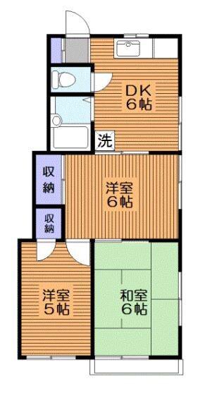 本牧ハウス(3DK/2階)の間取り写真
