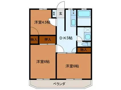 ティピカルサンライフ(3DK/2階)の間取り写真