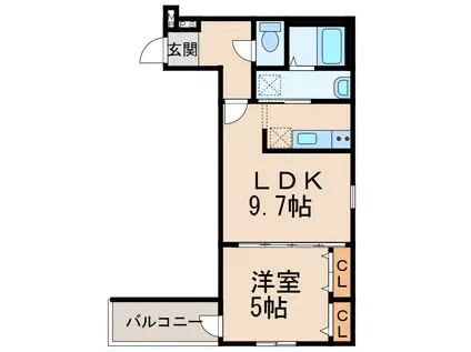 フジパレス田中町II番館(1LDK/2階)の間取り写真