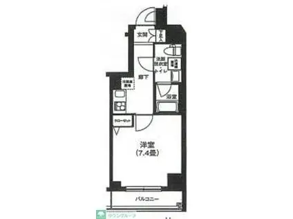 アイル プレミアム東京府中(1K/6階)の間取り写真