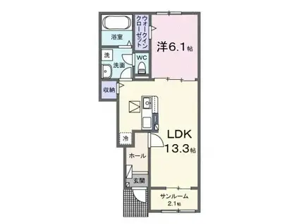 勅使町アパート(1LDK/1階)の間取り写真
