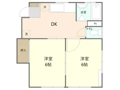 京屋ビル(2DK/3階)の間取り写真