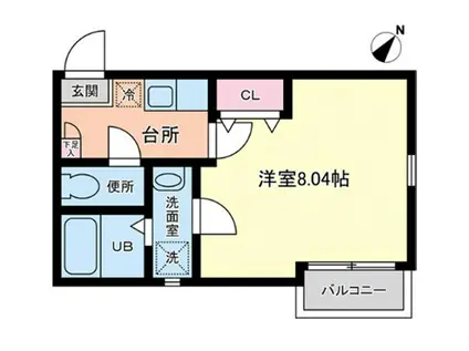 シャイン太子堂(1K/2階)の間取り写真
