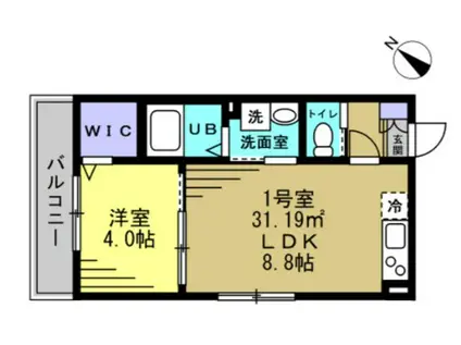 マロン クレール(1LDK/2階)の間取り写真