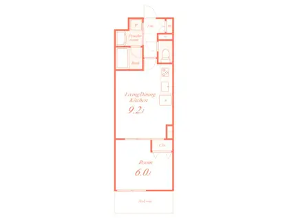 VILLA BLANCHE(1LDK/3階)の間取り写真